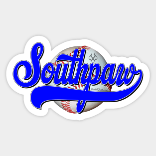 Southpaw Baseball Blue Sticker